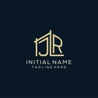 Initial JR logo, clean and modern architectural and construction logo design vector