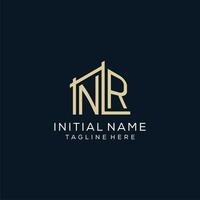 Initial NR logo, clean and modern architectural and construction logo design vector