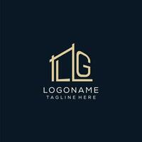 Initial LG logo, clean and modern architectural and construction logo design vector