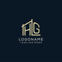 Initial HG logo, clean and modern architectural and construction logo design vector