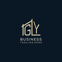 Initial GY logo, clean and modern architectural and construction logo design vector