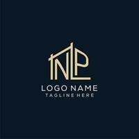 Initial NP logo, clean and modern architectural and construction logo design vector