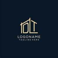 Initial DT logo, clean and modern architectural and construction logo design vector