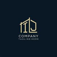 Initial IJ logo, clean and modern architectural and construction logo design vector