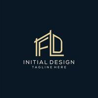 Initial FD logo, clean and modern architectural and construction logo design vector