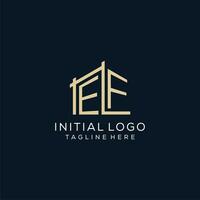 Initial EF logo, clean and modern architectural and construction logo design vector