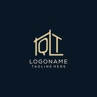 Initial QT logo, clean and modern architectural and construction logo design vector