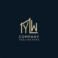 Initial YW logo, clean and modern architectural and construction logo design vector