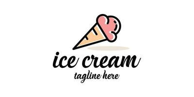 ice cream logo design made in vintage style. vector