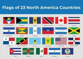 banderas de 12 norte America países vector