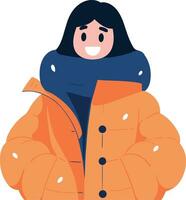 Hand Drawn Characters with sweaters in winter in flat style vector