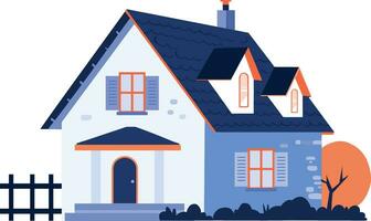 Hand Drawn House building in vintage style in flat style vector