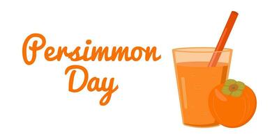 Persimmon Day illustration on a white background. vector