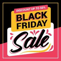 flat black friday instagram posts collection, Instagram post, sale social media banner template with black background vector