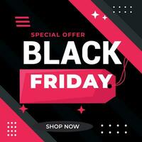 flat black friday instagram posts collection, Instagram post, sale social media banner template with black background vector