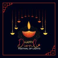 Happy Diwali, festival of lights, Paper Graphic of Indian Rangoli, golden lights, colorful decorative background, Blue magenta background vector