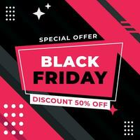 flat black friday instagram posts collection, Instagram post, sale social media banner template with black background vector