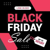 flat black friday instagram posts collection, Instagram post, sale social media banner template with black background vector