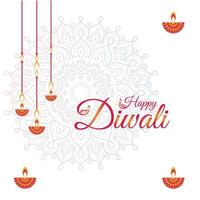 Happy Diwali, festival of lights, Paper Graphic of Indian Rangoli, golden lights, colorful decorative background, Blue magenta background vector