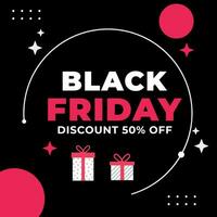 flat black friday instagram posts collection, Instagram post, sale social media banner template with black background vector