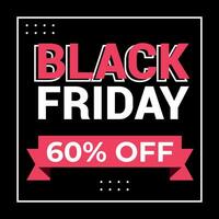 flat black friday instagram posts collection, Instagram post, sale social media banner template with black background vector