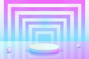 conjunto púrpura azul violeta 3d objeto cilindro pedestal podio pantalla gradiente color mínimo escena vector