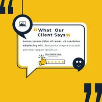 Client Or Customer Service Feedback Review Post Design Template vector