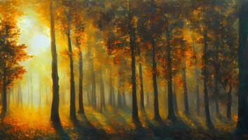 el genial bosque fuego en verano hora artístico pintura fondo de pantalla impresionismo foto