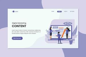 Content Creator Digital Marketing Landing Page vector