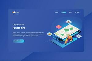 Shipper Online Isometric Concept Landing Page vector