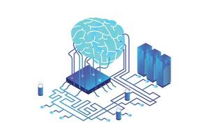 Artificial Intelligence Isometric vector