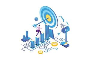 Business Target Marketing Isometric vector