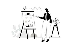 Assistant director, Office Vectors Illustration Flat Line