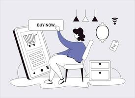 Purchase at Home, Shopping concept illustrations vector