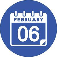 6 February Vector Icon