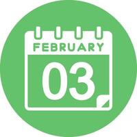 3 February Vector Icon