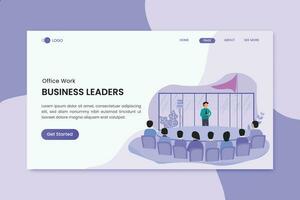 Business Leaders Office Worker Landing Page vector