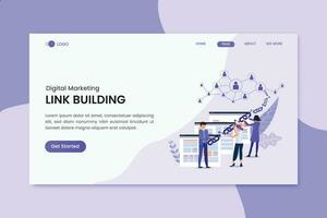 Link Building Marketing Landing Page vector