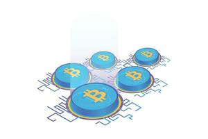 Isometric Bitcoin Cryptocurrency - Flat vector