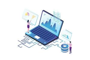 Chart Marketing Isometric vector