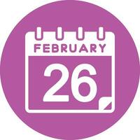 26 February Vector Icon