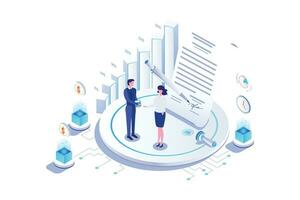 Business Agreement Isometric vector