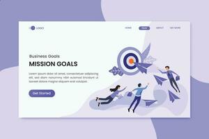 Mission Goals Marketing Landing Page vector