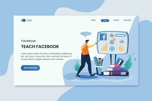 Teach Facebook Ads Marketing Landing Page vector