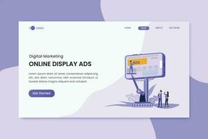 Online Display Ads Marketing Landing Page vector