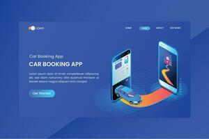 App for Booking Taxi Concept Landing Page vector