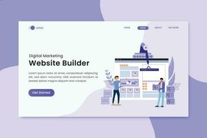 sitio web constructor digital márketing aterrizaje página vector