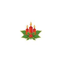 Candles, symbolizing light and warmth during the winter season.  Perfect for adding a touch of Christmas spirit to graphics, cards, websites, and apps. Vector icon illustration template