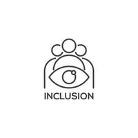 Inclusion icon, business concept. Modern sign, linear pictogram, outline symbol, simple thin line vector design element template