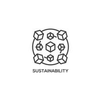 Sustainability icon, business concept. Modern sign, linear pictogram, outline symbol, simple thin line vector design element template